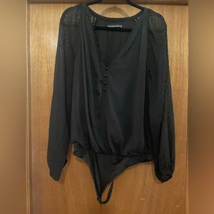 Abercrombie Swiss Dot Black Bodysuit